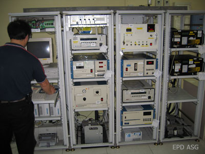 Equipment setup inside monitoring station